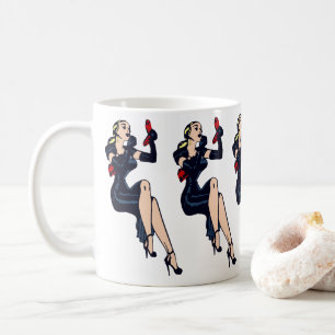 Mug Vintage Joli Blonde Retro Glamor Girl Pinup