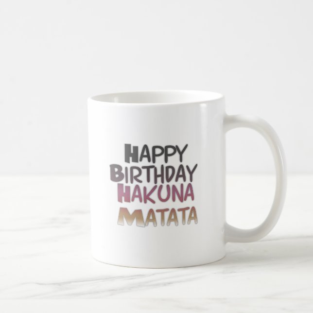 Mug Vintage Joyeux Anniversaire Hakuna Matata Purple I (Droite)