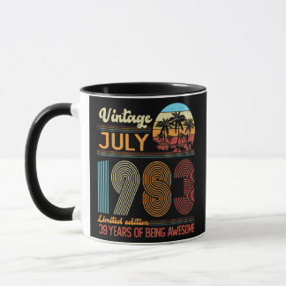 Mug Vintage juillet 1983 Edition limitée Anniversaire