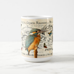Mug Vintage Kingfisher & Papillons Publicité française