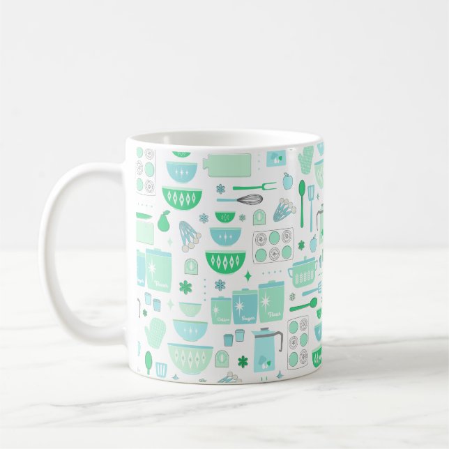 Mug Vintage Kitchen Mint and Teal (Gauche)