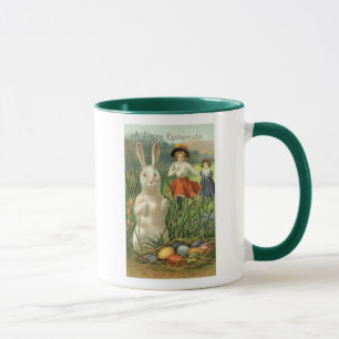Mug Vintage lapin de Pâques et enfants heureux Eastert