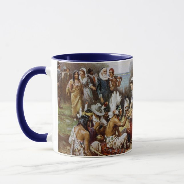 Mug Vintage Le Premier Thanksgiving 1621 Jean Ferris (Gauche)