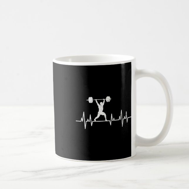 Mug Vintage levage Powerlifting Bodybuilding Heartbea (Droite)