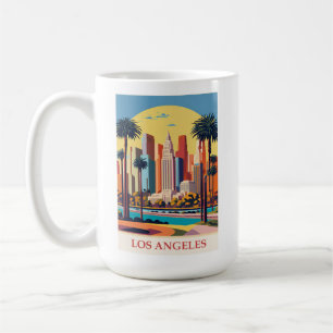 Mug Vintage Los Angeles California City Skyline Travel
