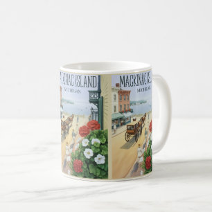 Mug Vintage Mackinac Island Michigan avec cadeau Fleur