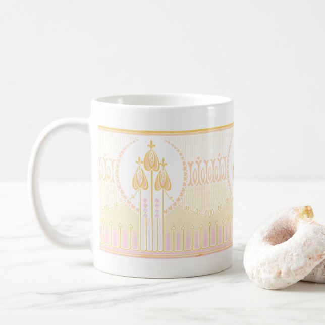 Mug Vintage Mackintosh Inspiré Rose Frieze (Avec donut)