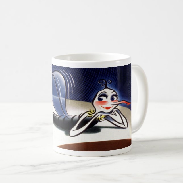 Mug Vintage Madame Malaria Mosquito (Devant droit)