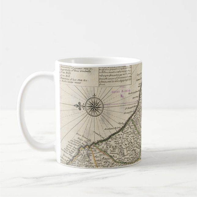 Mug Vintage Map of Barbados (Gauche)