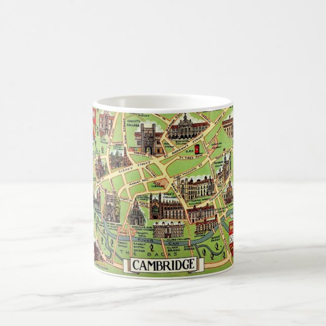 Mug Vintage Map of Cambridge Postcard (Centre)