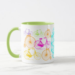 Mug Vintage moderne Vélo couleur brillante Motif néon