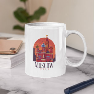 Mug Vintage Moscou Russie Kremlin Skyline