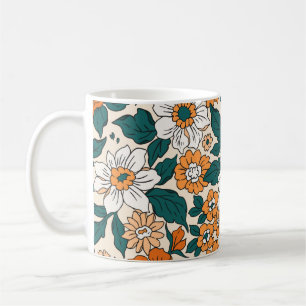 Mug Vintage motif floral transparent. Style Liberty re