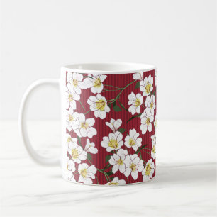 Mug vintage Motif sans couture main dessinée jardin bl