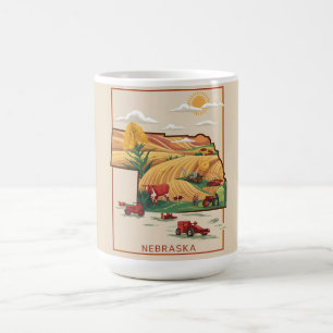 Mug Vintage Nebraska Heartland Farm scène