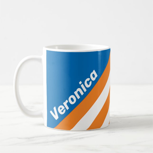 Mug Vintage New Amsterdam Rayures avec Nom (Gauche)
