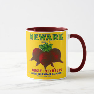 MUG ~ VINTAGE NEWARK D'ÉTIQUETTE DE CAISSE D'EMBALLAGE