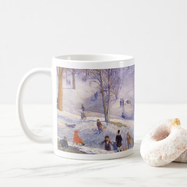 Mug Vintage Noël, Dortoir, Central Park Glackens (Avec donut)