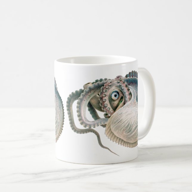 Mug Vintage Octopus Argonaut, Marine Life Animaux (Devant droit)