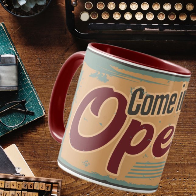 Mug Vintage panneau d'affaires rétro café garage (Créateur téléchargé)
