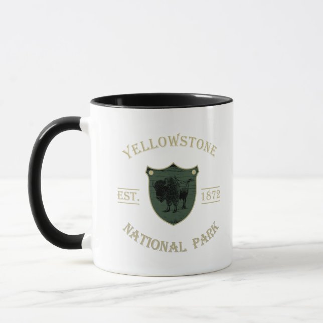 Mug Vintage Parc national de Yellowstone (Gauche)