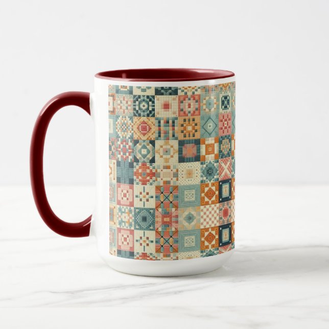Mug Vintage, patchwork, paré (Gauche)