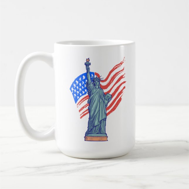 Mug  Vintage Patriotic 4th of July Design (Gauche)