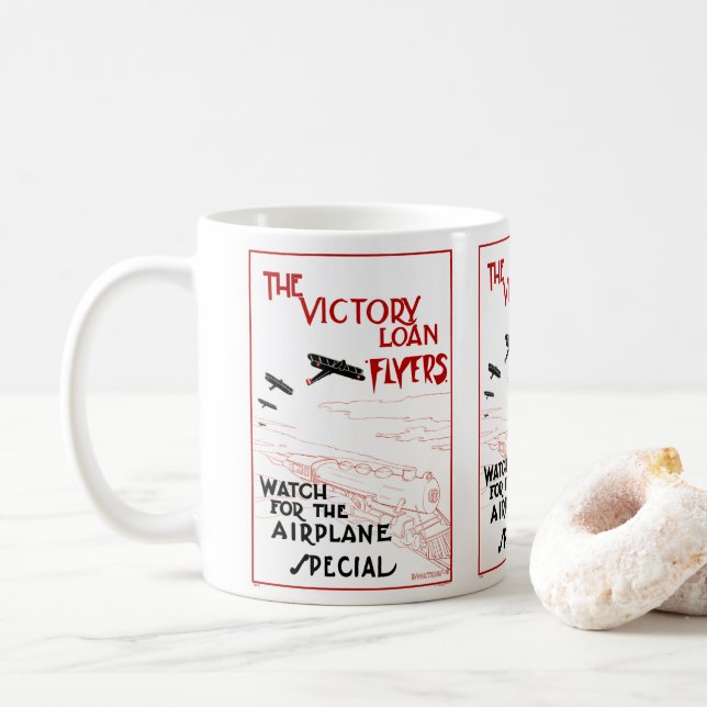 Mug Vintage patriotique, dépliants de l'emprunt de la  (Avec donut)