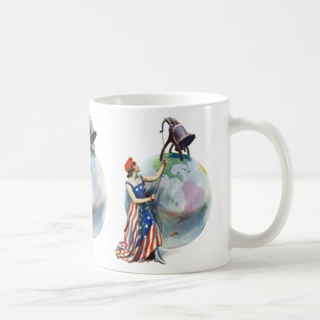 Mug Vintage Patriotique Lady Liberty Magazine Couvertu (Droite)