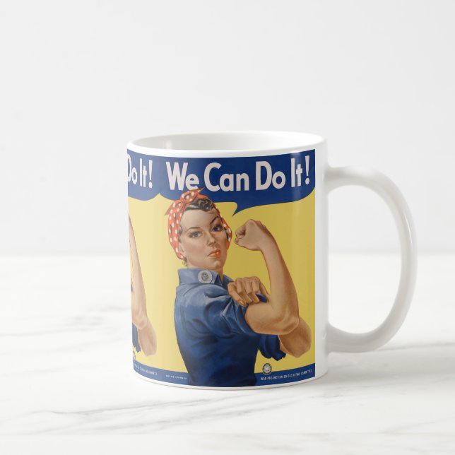 Mug Vintage Patriotique Rosie le Riveter, Nous pouvons (Droite)