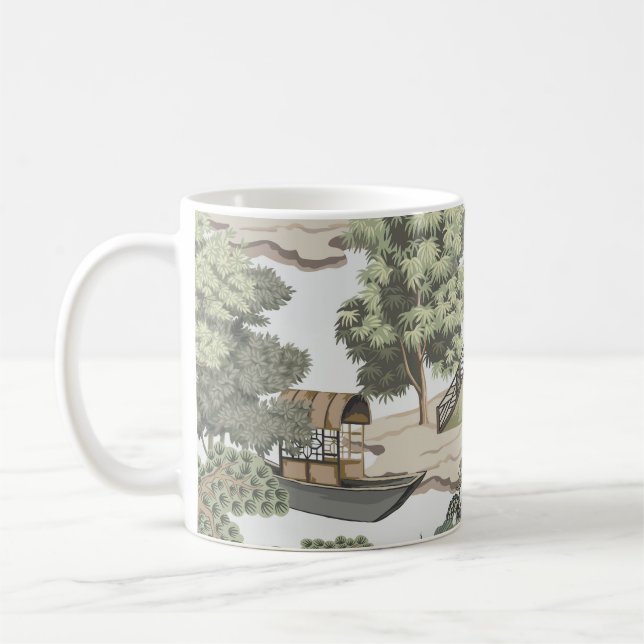 Mug Vintage paysage chinois sans couture motif. Chinoi (Gauche)