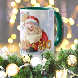 Mug Vintage Père Noël & Pain d'épices Ho-Ho-Ho Coffee