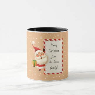 Mug Vintage Père Noël Snowflake Ginger Pain Couleur bi