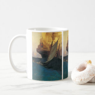Mug Vintage Pirate, attaque contre un galion par Howar