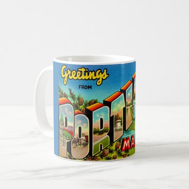 Mug Vintage Portland Maine (Devant gauche)