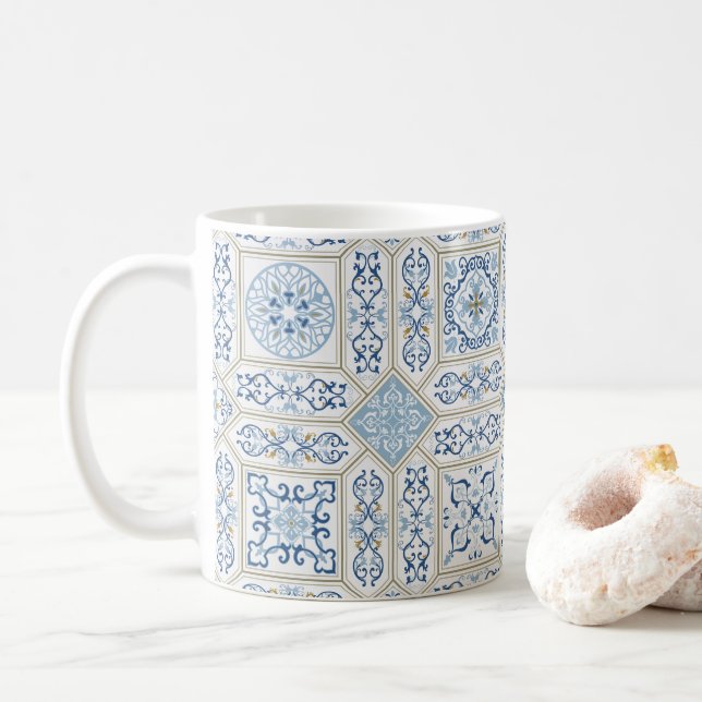 Mug Vintage Portugal Azulejo traditional (Avec donut)