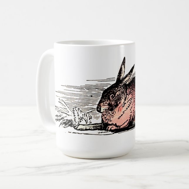 Mug Vintage Red Rabbit Drawing (Devant gauche)