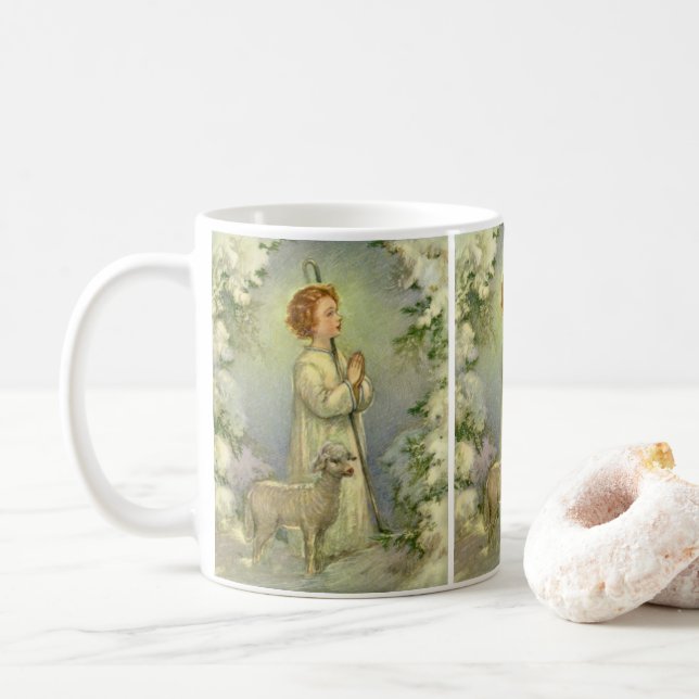 Mug Vintage Religion, le Christ Bon Berger (Avec donut)