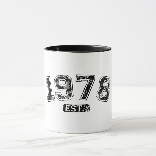 Mug Vintage Rétro 1978 Grunge Est. Graphique établi (Centre)