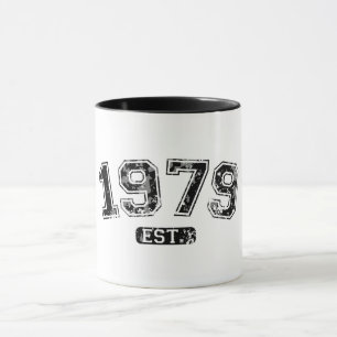 Mug Vintage Rétro 1979 Grunge Est. Graphique établi