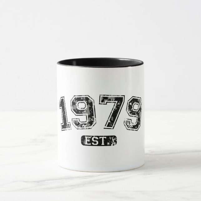 Mug Vintage Rétro 1979 Grunge Est. Graphique établi (Centre)