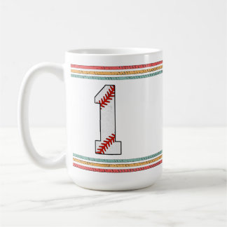 Mug Vintage Retro Baseball Number 1 Design