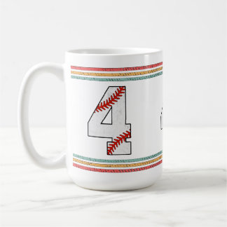 Mug Vintage Retro Baseball Number 4 Classic