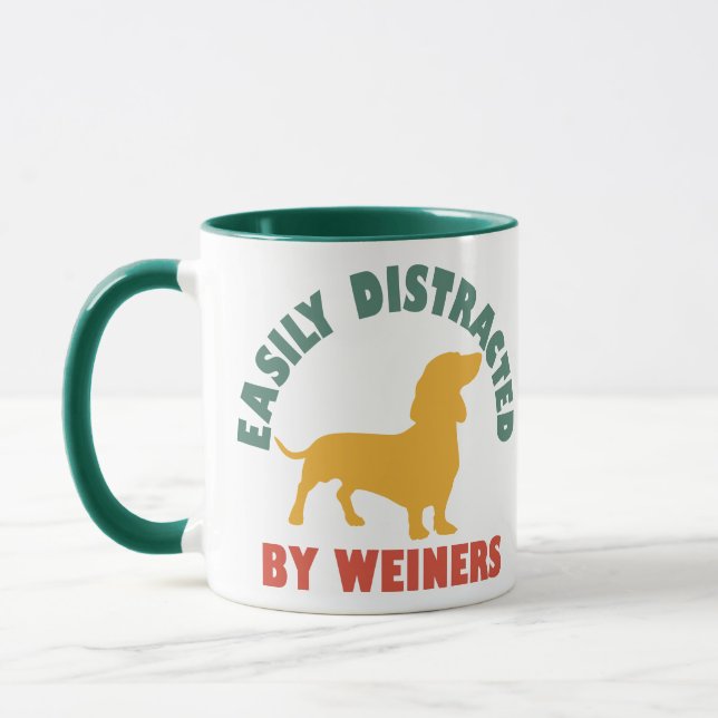Mug Vintage Rétro Facilement Distrait Par Les Weiners (Gauche)