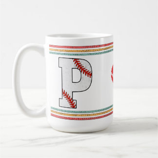Mug Vintage Rétro Lettre de Baseball P Ancienne École