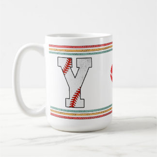 Mug Vintage Rétro Lettre de Baseball Y Classique