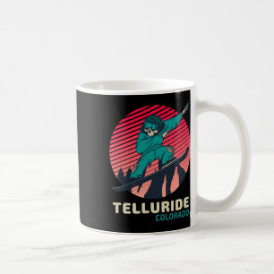 Mug Vintage Retro Snowboard Skeleton Telluride Colo