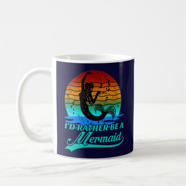 Mug Vintage Retro Sunset Plutôt Être Une Sirène (Gauche)