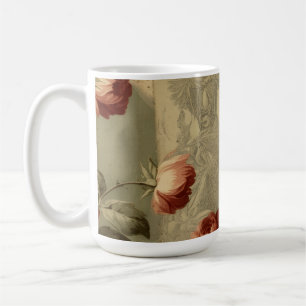 Mug Vintage Rose Collage – Red and White Roses on Aged