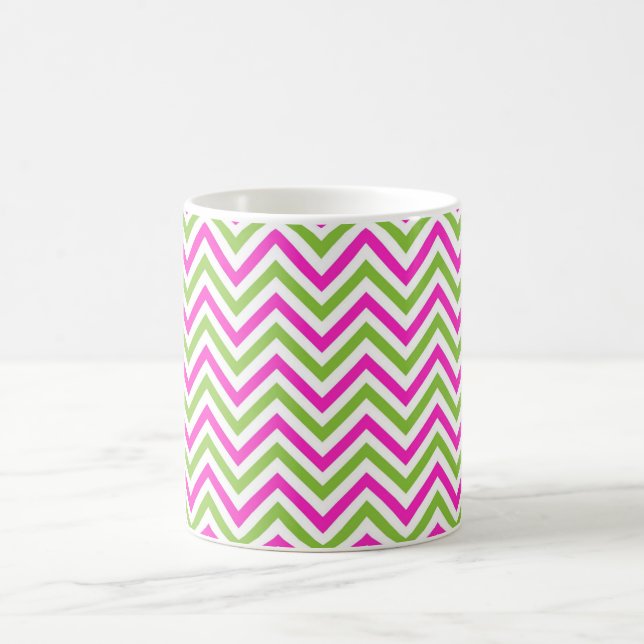 Mug Vintage rose et vert Chevron Zigzag (Centre)